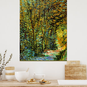 Poster Peinture Van Gogh, Un sentier dans les bois