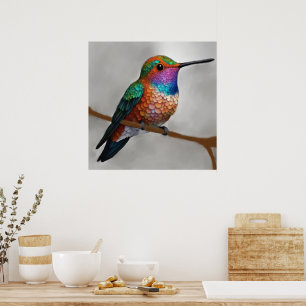 Poster Peinture vibrante de colibri d'Allen