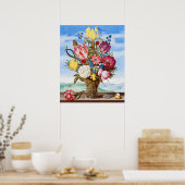 Poster Peinture vintage à fleurs (Cuisine)