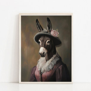 Poster Peinture Vintage d'Âne Royal, Animal Victorien