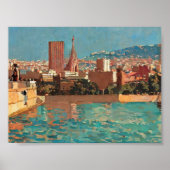 Poster Peinture vintage de Barcelone (Devant)
