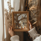 Poster Peinture vintage Hantée Maison Fantômes lunaires