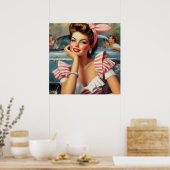 Poster Peinture vintage magnifique pour fille (Cuisine)