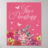 Poster Peinture Visage Alice Au Pays Des Merveilles Lapin (Devant)