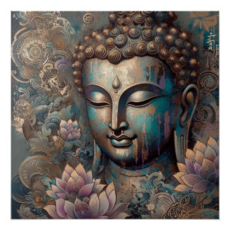 POSTER PEINTURE VISAGE BUDDHA #10