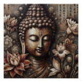 POSTER PEINTURE VISAGE BUDDHA #5 (Devant)