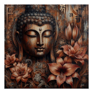 POSTER PEINTURE VISAGE BUDDHA #6