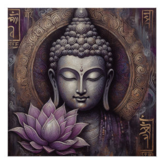POSTER PEINTURE VISAGE DE BUDDHA #8