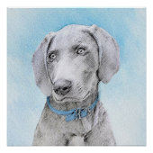 Poster Peinture Weimaraner - Joli art original chien (Devant)