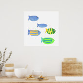 Poster peintures de poissons (Cuisine)