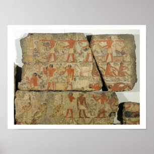 Poster Peintures du Tombeau de Metjetji, de Saqqara,