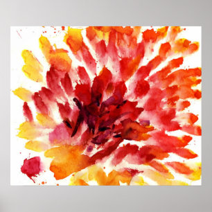 Poster Peintures florales abstraites 5 d'aquarelle