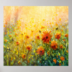 Poster Peintures florales de Monet : Paysage impressionni