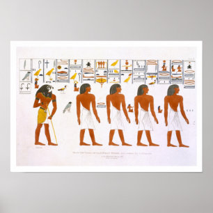 Poster Peintures murales des tombes des rois chez Thebes,