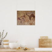Poster Peintures rupestres préhistoriques avec des chamea (Cuisine)