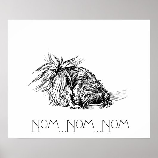 Poster Peke mangeur enthousiaste (Devant)