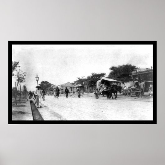 Poster Pékin, Chine Street Scène 1911 (Devant)