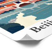 Poster Pékin Chine Voyage Vintage Illustration (Coin)