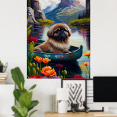 Poster Pekingese sur une pagaie : une aventure Pittoresqu (Bureau à domicile)