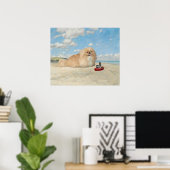 Poster Pékinois au bord de la mer (Bureau à domicile)