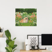 Poster Pékinois dans un jardin (Bureau à domicile)