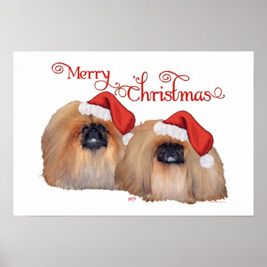 Poster Pékinois Joyeux Noël (Devant)