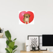 Poster Pékinois / Shih Tzu Saint-Valentin (Bureau à domicile)