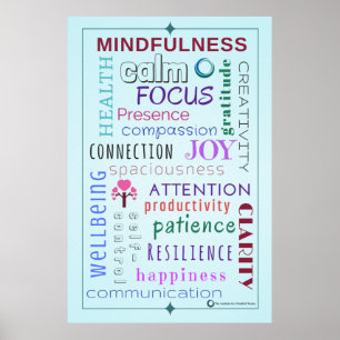 Poster Pêle-mêle de mot de Mindfulness