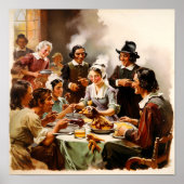 Poster Pèlerins assis à une table (Devant)