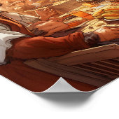 Poster Pèlerins partageant le repas de Thanksgiving avec  (Coin)