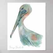 Poster Pélican à l'aquarelle (Devant)