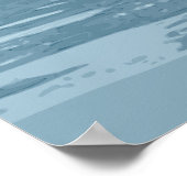 Poster Pélican Couple pagayage sur Eau Bleue Calme (Coin)