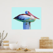 Poster Pélican de couleur tropicale (Cuisine)