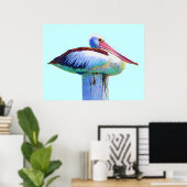 Poster Pélican de couleur tropicale (Bureau à domicile)