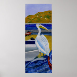 Poster Pelican et Bateaux