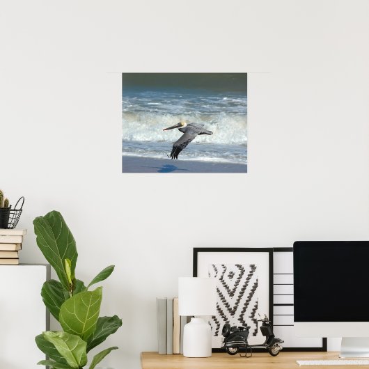Poster Pelican in flight (Bureau à domicile)