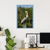 Poster Pelican sur bleu (Bureau à domicile)