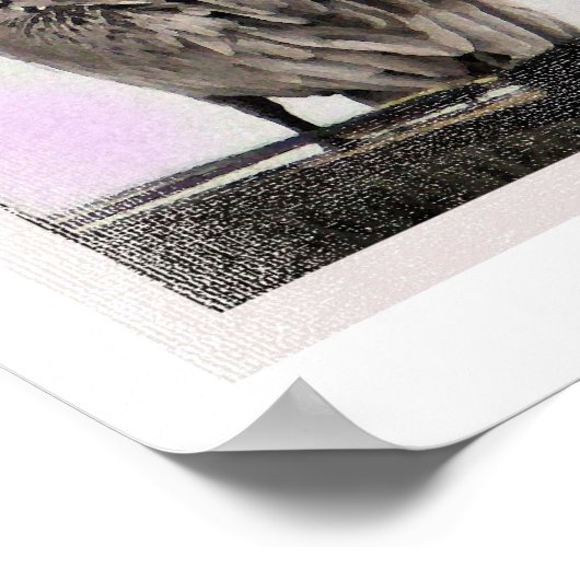 Poster Pélican - Tinté / Black Frame Print (Coin)