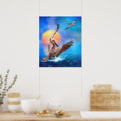 Poster Pélicans Brown "SUN KISSED PELICANS" (Cuisine)