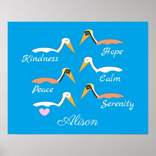Poster Pélicans en méditation (Devant)