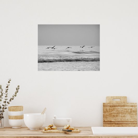 Poster Pélicans en vol (Cuisine)