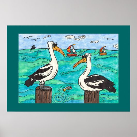 Poster Pélicans Imprimer (Devant)