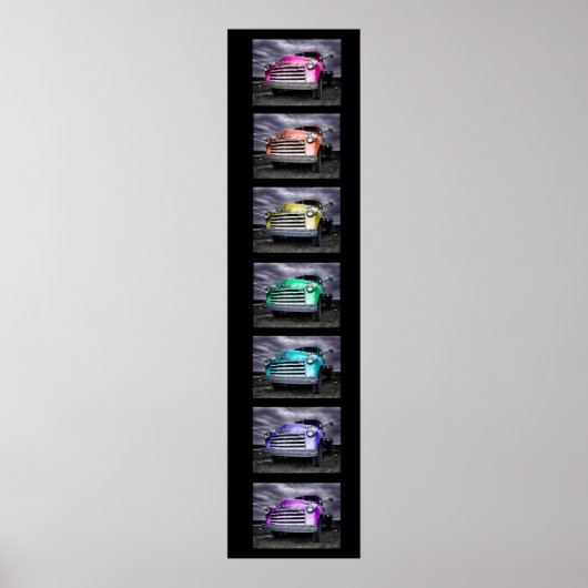 Poster pellicule arc-en-ciel vintage chevy ramassage (Devant)