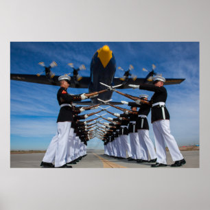 Poster Peloton de perceuse silencieuse du Corps des Marin