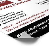 Poster Pelouse rouge-tondeuse, Services d'entretien de la (Coin)