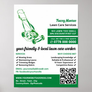 Poster Pelouse verte, Services d'entretien de pelouse