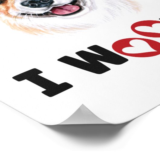 Poster Pembroke Welsh Corgi Dog I Woof You (Coin)