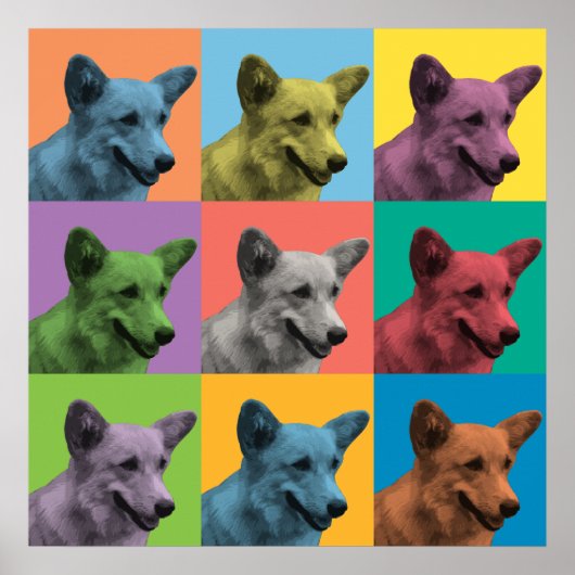 Poster Pembroke Welsh Corgi Pop-Art (Devant)