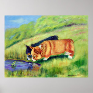 Poster Pembroke Welsh Corgi toile d'impression