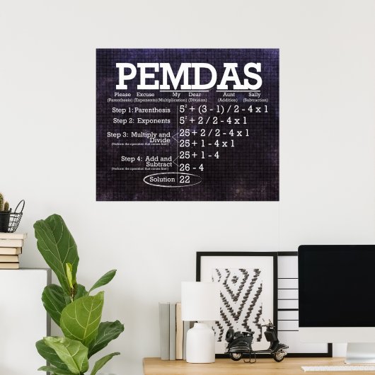 Poster PEMDAS (Bureau à domicile)